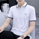 
LA Hailan Home HLA same mercerized cotton short-sleeved T-shirt for men's business polo. Slim lapel top 5012-Blue L