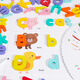 Schöne Hund und kleine Kinder früh Bildung Englisch Wort Kognitionskarte Baby Erleuchtung 26 Buchstaben Upper Case Bausteine und Partikel Spielzeugbrief Puzzle Set Set