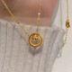 BMOI Old Phoenix 999 gold pure gold gold-plated silver cat's eye necklace transfer bead pendant women's 24K Shilai transfer clavicle chain 0.01g Fat Donglai same style Ball bead ring necklace Fat Donglai same style