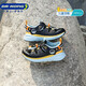 Dr. Jiang's summer breathable casual children's sandals for boys and girls, medium and large children's Velcro outdoor lightweight children's shoes, black, size 33, foot length approximately 20.5-21.1