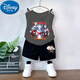 迪士尼（Disney）男童夏装儿童套装夏季纯棉男宝宝短裤背心休闲运动套装洋气两件套 靛蓝背心T983+黑短裤T273 110 cm 建议身高100-110CM