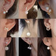 
Pang Donglai DL light luxury earrings pearl earrings for women's Queen Mother's unique earrings 2024 new style earrings, straight needle size double beads