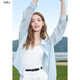 
Baitu betu women's clothing 2025 summer new shirt texture micro texture striped shirt thin coat for women 2507T31 light blue M