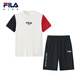 
FILA [Set] Fila Children's Short Sleeve T-Shirt Shorts 2025 Autumn New Casual Two-Piece Set Yunmu White-WT 150
