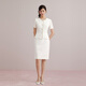 LIME FLARE Rhine FLARE Diamond Decoration Small Flavor Style Set 25 Summer New Waist White Skirt M