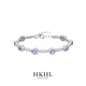 HKHL with certificate 925 silver natural tanzanite bracelet for women, sapphire bracelet, high-end birthday gift, natural tanzanite sapphire bracelet, certificate + light luxury gift box