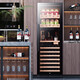 Baikelen variable frequency wine cabinet embedded constant temperature wine cabinet zero-embedded refrigerated cabinet compressor air-cooled frost-free white wine wine display cabinet transparent beverage tea household living room transparent 1.8 meters | dual temperature | red wine tea | 420L thin section