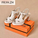 Fr.yh.zh Feili Lu Luxury Chaussures pour femmes Xiaobun Fish Mouth Chaussures Table Sandals Tongxiang City Zhouquan Aimei En cuir Shoes Store Mr.DE Black [Quality Direct Shipping] 34