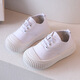 Zi Jiafu small white shoes children's white shoes kindergarten school performance white shoes boys and girls sports games canvas shoes performance shoes D003 white 29 inner length 18.5cm
