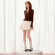Sugar Li [gleicher Stil in der Mall] 2025 Herbst neuer Mokka Qianjin Long Sleeve Short Slim Strick Sweater Strickjacke für Frauen dunkelbraune dunkle Kaffee Weiche und komfortable Garn All-Match Ss Empfohlen 85-110jin [Jin gleich 0,5 kg]