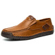 Huilijun Semi-soportado a mano zapatos para hombres de costura al aire libre con un pie plano de cuero plano Dad Dad Pad Size Boots 9916 Amarillo Brown 43