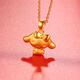 Double Cinnamon Puppy Gold Pendant 3D Hard Pure Gold 999 Big Eared Dog Zodiac Year Dog Year Pure Gold Pendant Necklace Gold Cinnamon Dog Approximately 1.5-1.6g Free Gold Plated Silver