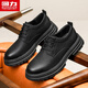 Zapatos de cuero de negocios de guerreros zapatos para hombres zapatos de cuero británico zapatos de trabajo para hombres 2731 negro 42
