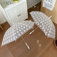 Baochenxia Mifei Transparente Totalmente automático Soleado y lluvia paraguas plegables Doble de doble uso Cartoon Fresh Infres Fresh Ins Student Umbrella Rabbit Cabezal muyfy de manejo mate Matte paraguas