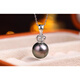 DL 1998 Fat Donglai same style black pearl pendant black forest 8-11mm strong light sea water Tahitian necklace 8-9mm Tahitian black pearl/silver