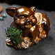 Yunhua Color Changing Tea Pet Lucky Pig Pig Arch Cabbage Tea Table Tea Table Play Golden Pig Fortune Creative Boutique Cute Pig Lucky Pig (Red Turns Gold) Small