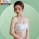 莫代尔无肩带内衣女夏季薄款聚拢防滑大胸显小抹胸防走光裹胸隐形文胸罩 白色+蓝色 75C 34