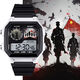 
Internet celebrity new style Chinese red handsome men and women small square electronic watches trendy and personalized [Stylish silver-electronic watch] z13971 patriotic super value gift package (extra long battery life + gift box packaging)