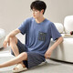 
Wanqin pajamas men's summer loose shorts and shorts plus a large size thin summer home suit wear L [camp 6624 men's home suit 2XL [recommended 140-160Jin [Jin equals 0.5 kg]]