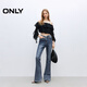 ONLY 2025 Spring Lycra Retro Slim High Waist Flared Jeans for Women|125332056