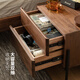 Genji Wood Language Black Walnut Bedside Table Simple Modern Bedside Table Home Bedroom Industrial Style Storage Drawer Cabinet 0.49m
