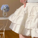 JIOESC white lace cake tutu skirt for women sweet skirt A-line skirt high waist slim anti-exposure ballet style skirt white M 95-110Jin Jin equals 0.5 kg