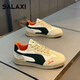 SALAXI [1421 people praise] Salaixi men's shoes and shoes 2024 autumn and winter new style versatile and comfortable trendy soft white and black 39 (standard size)