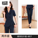 Bai Xien Sales Work Cloth Clothanzuganzug Anzug Erkennen Sie weibliche Sommer 2025 Neues kleines Temperament professioneller Rezeption Manager 9731 Kurzarm schwarzer Anzug + Rock <.Sehe Bild> s