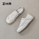 ZHR -Brettschuhe für Frauen Sommer Freizeitschuhe für Frauen, atmungsaktive flache Schuhe einfache Sportschuhe für Frauen, die vielseitig Reisgrau 38 pendeln 38