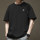 Lilang Trendy American Kurzärmelte T-Shirt Herren Sommer Pure Cotton Round Hals vielseitig Casual 2025 Neue Modemarke Loose Hong Kong Style T-Shirt White-1365 Kurzärärmelte-Pure-Baumwolls [Empfohlen 80-110jin [Jin gleich 0,5 kg] b