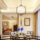 
Pupan modern new Chinese restaurant lamp aisle Zen balcony bar small chandeliers iron art simple three head khaki 15865