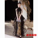 Bajintu black gold halter neck evening dress new style banquet engagement high-end light luxury host art exam performance adult ceremony black gold-halter neck L