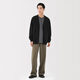 MUJI Men's Lightweight Terry Cotton V-Neck Cardigan Men's Men's Sweater Fall 25 Men's AB1PGA5A Black S (165/84A)
