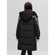 Flying in the Snow Down Jacket Women's Mid-Length 2025 New Fashion Thickened Hooded Warm Winter Casual Jacket Black M