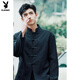 Playboy Chinese style tunic suit men's complete set of dk uniform spring and autumn new Chinese style stand collar national trend button coat black jacket S collection priority delivery