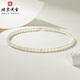 Beijing Gold Trading Center Co., Ltd. classic pearl necklace white millet beads imitation pearls and oyster beads silver chain as a birthday gift for mom, about 6-6.5mm
