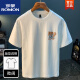 ROMON short-sleeved T-shirt men's 2025 summer thin fashion printed T-shirt Xinjiang cotton round neck half-sleeved men's top t white 2 ZJ1047 fit version M suitable for 90108Jin [Jin equals 0.5 kg]