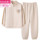 
Modal 2024 new pajamas for women in autumn and winter thickened cotton cotton air cotton mezzanine large size home clothing set MC15272 M pure cotton