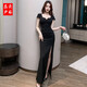 RUIPA nightclub dress for women nightclub dress for women deep V dress foot massage foot bath technician work clothes 3893 white XL suggests 115-125Jin [Jin equals 0.5 kg]