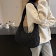 Yunduo Puff Bag Women's 2025 New Fashion Summer Shoulder Bag Niche Ins Fashionable and Versatile Commuter Underarm Bag Black