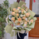 Lingxiang Flower Express Champagne Rose Bouquet Confession to Girlfriend and Wife Birthday Gift Nationwide Delivery 19 Champagne Rose Bouquet