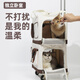 猫包拉杆箱猫背包外出大容量双层猫包便携宠物拉杆箱宠物外出包 双层包+白色拉杆