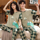 Yalu pareja de dos set pijamas verano algodón puro pantalones de manga corta hombres dibujos animados lindos estilo casual de estilo casual para mujeres 3519 pantalones de manga corta de chinchilla blanca