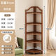 Pickup cat corner storage rack corner cabinet living room triangular floor-standing storage cabinet wall corner bedroom multi-layer storage shelf five-layer brown pure bamboo corner rack thickened and reinforced
