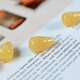 Xuanxia natural raw mineral white flower honey amber beeswax three-way one-piece Buddha head Vajra, star, moon and bodhi DIY accessories beeswax three-way diameter pair of holes about 12 mm single
