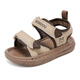 Babudou children's shoes boys summer new soft-soled beach shoes 2025 open-toed children's sandals casual versatile shoes khaki/ancient tree brown 31 suitable for feet 18.7cm long