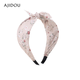 AJIDOU offline mall same style headband birthday gift sweet pastoral style wide headband for girlfriend and wife apricot color