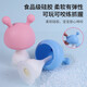 Infant teether chewing molar stick mother and baby soothing rattle toy can boil small mushroom rattle teether blue