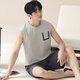 莫代尔背心男士睡衣夏季薄款2025年新款夏天冰丝家居服套装男 13657 L