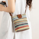 
TEENMIX (TEENMIX) women's bag woven mobile phone bag rainbow crossbody bag commuting versatile bucket bag shoulder bag birthday gift for girlfriend Rainbow light brown